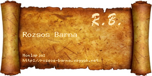 Rozsos Barna névjegykártya