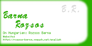 barna rozsos business card